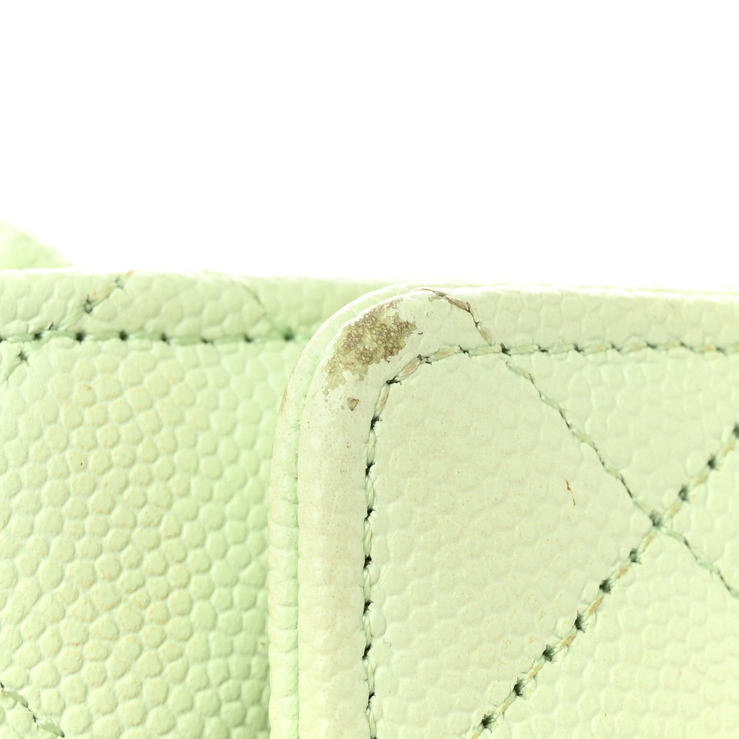 Chanel Caviar Quilted Wallet on Chain WOC Light Green 18 of 20