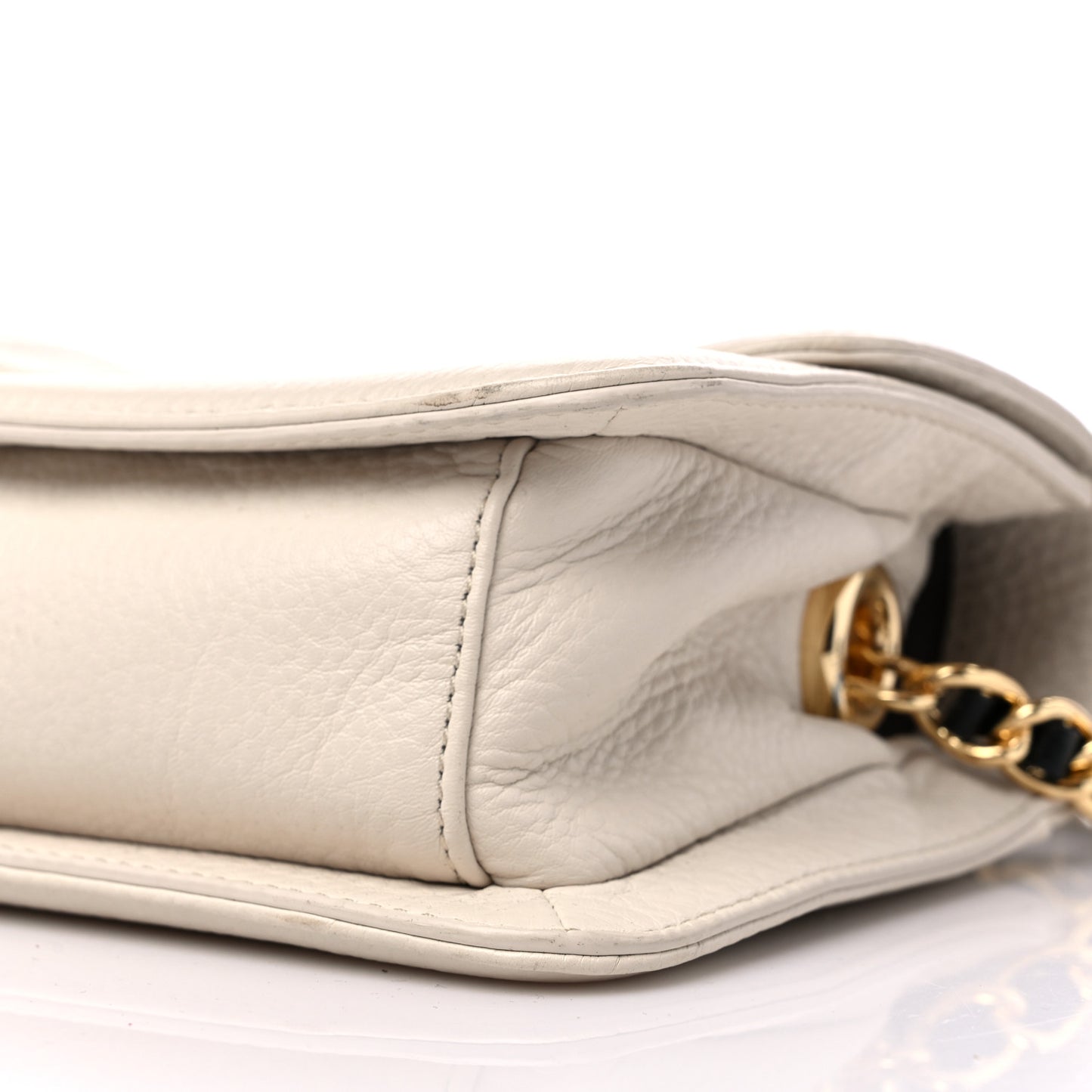 Calfskin Mini Cushion Bag White