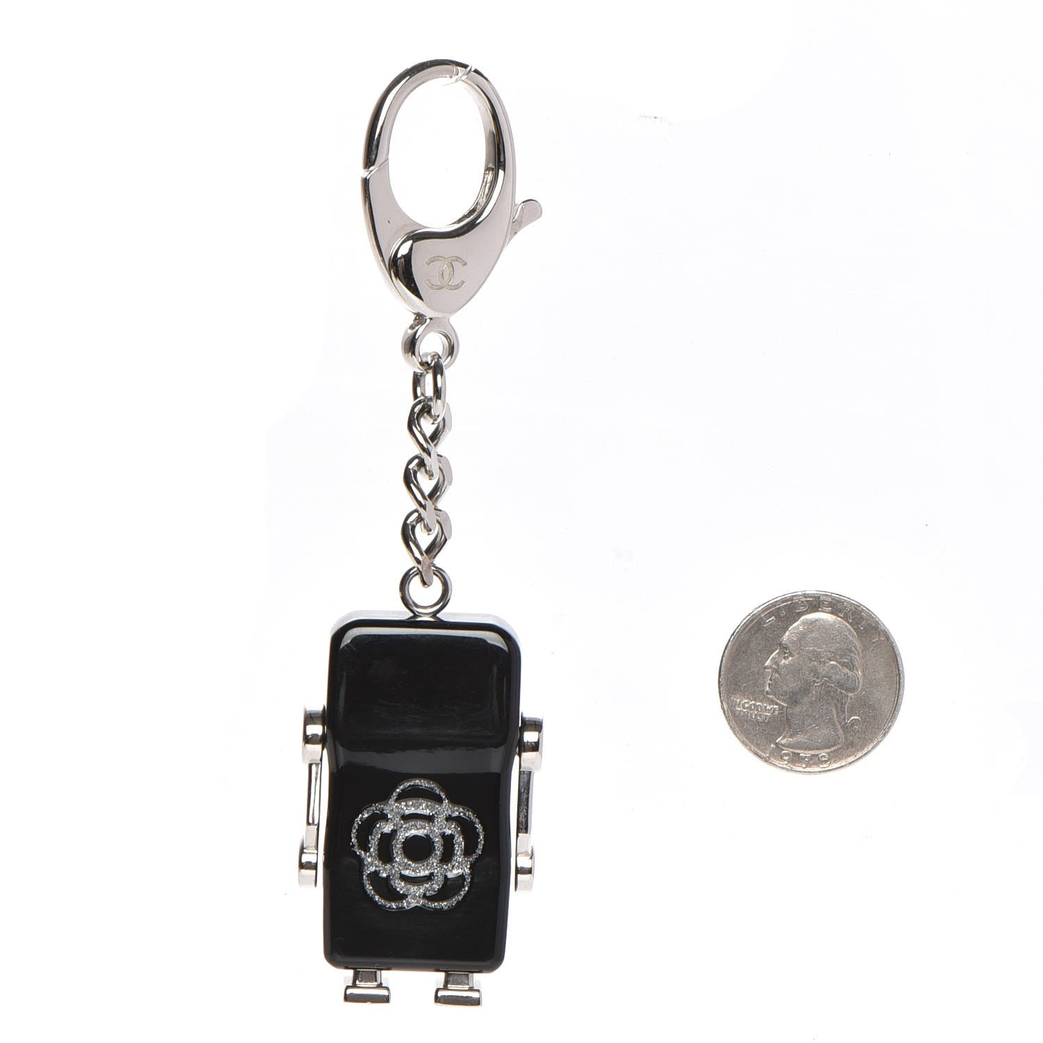 Chanel Resin Crystal CC Robot Bag Charm Black 2 of 4