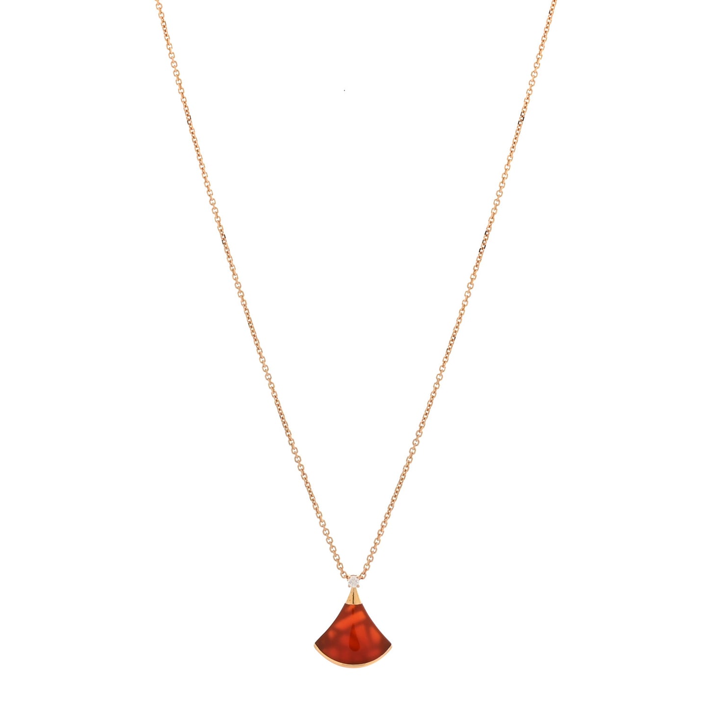 18K Rose Gold Diamond Carnelian Divas' Dream Pendant Necklace