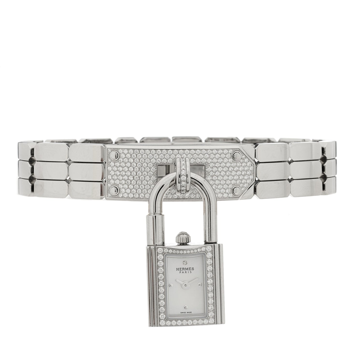 Stainless Steel Diamond Pave 16mm Kelly Quartz Watch