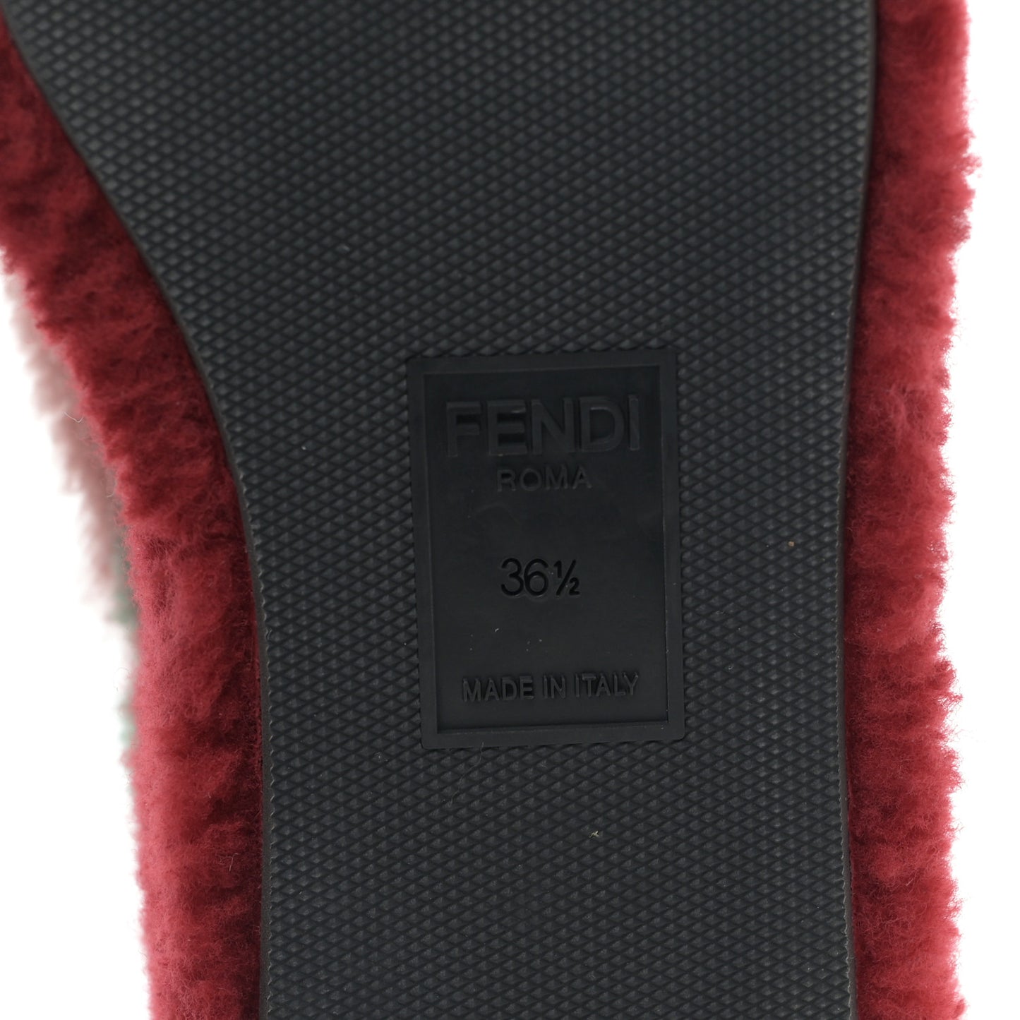 Shearling Platform Mules 36.5 Rose Green Red