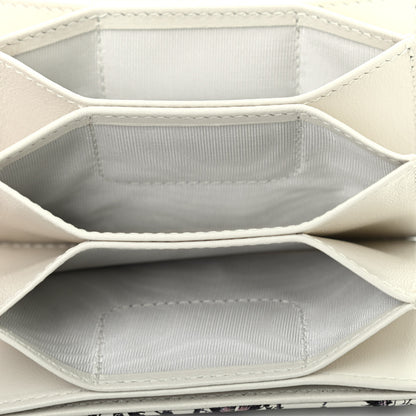 Christian Dior Calfskin Floral Print Lady Dior Gusseted Card Holder Latte Multicolor 4 of 4