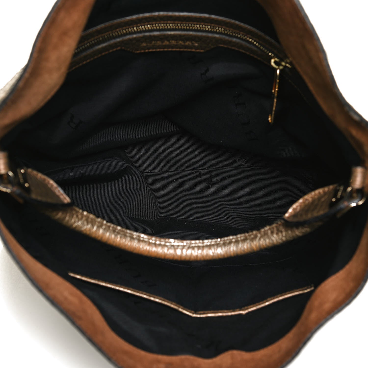 Burberry Metallic Signature Grain Medium Lindburn Hobo Gold 5 of 13
