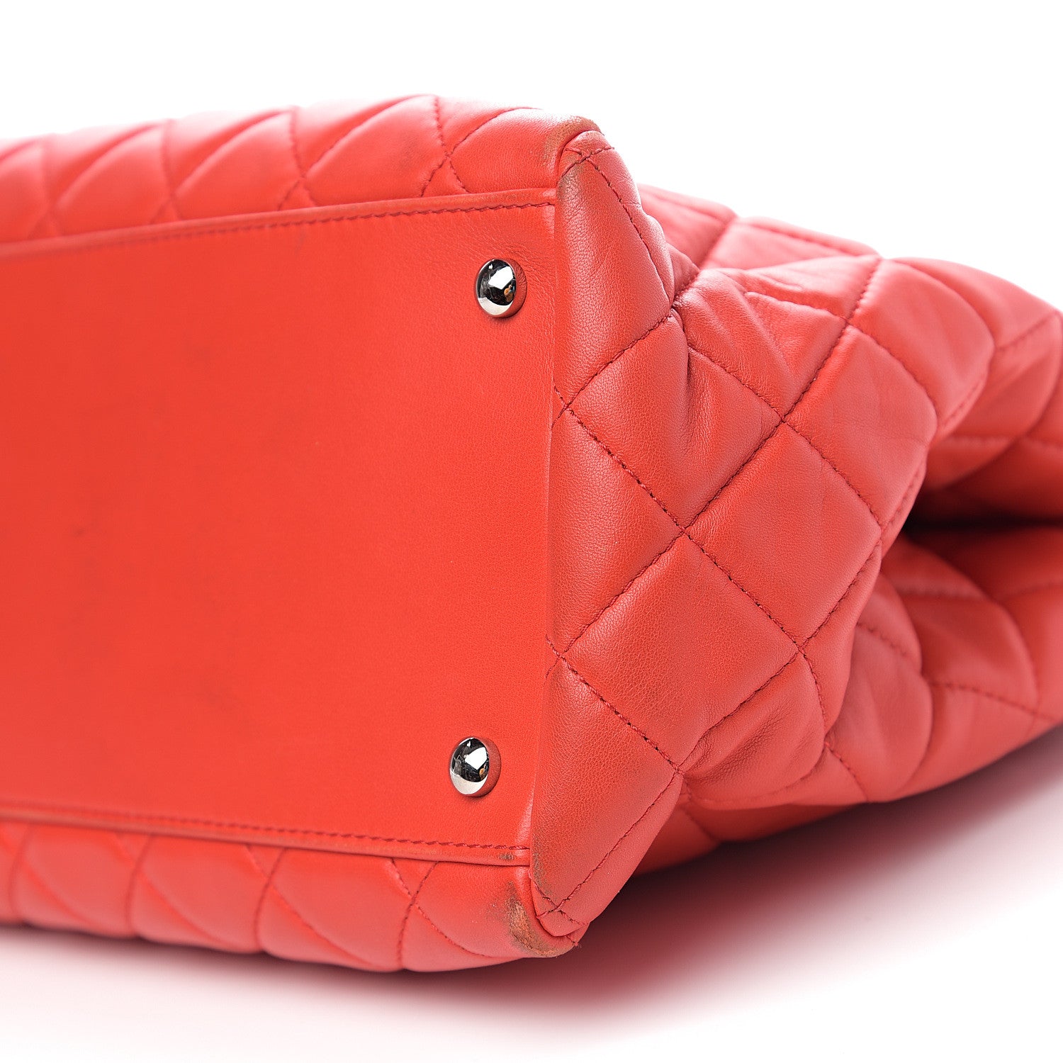 Chanel Lambskin Quilted Large 7 Tote Red 10 of 17