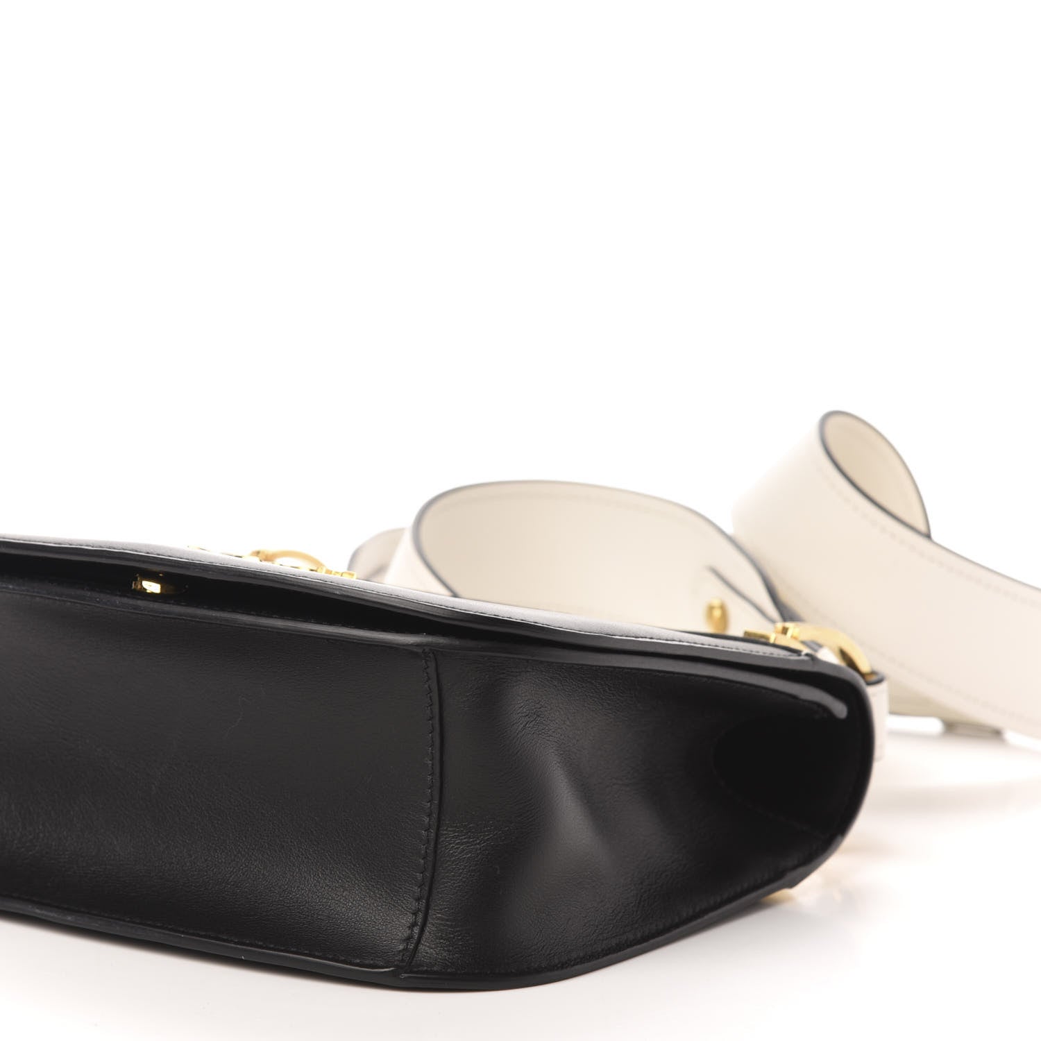 Prada City Calf Pionniere Saddle Bag Black White 7 of 11