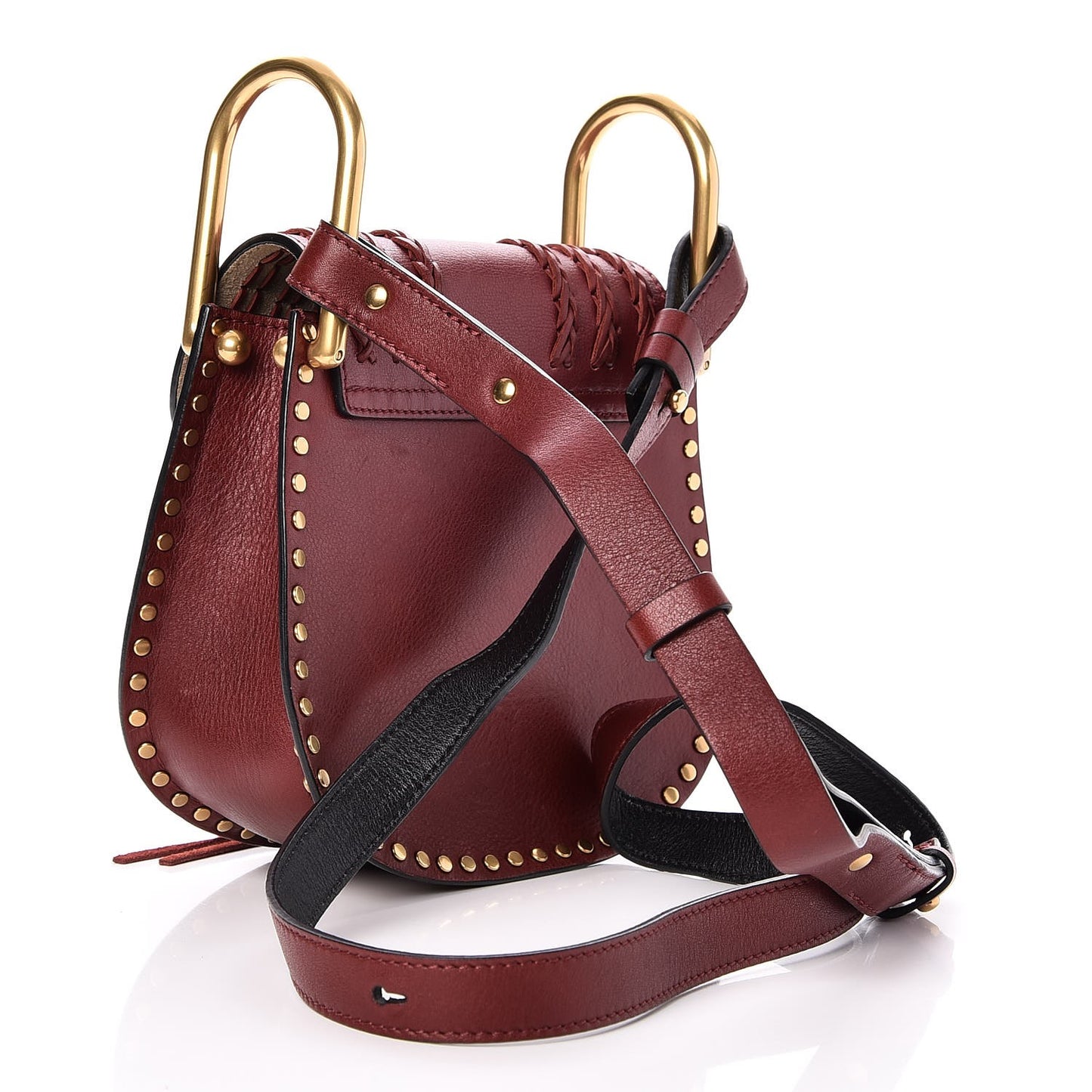 Calfskin Braided Mini Hudson Shoulder Bag Sienna Red