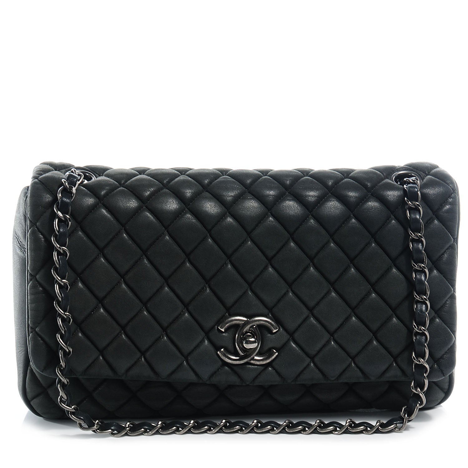 Chanel Iridescent Calfskin New Bubble Large Flap Dark Gray 1 of 8