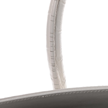Saint Laurent Calfskin Crocodile Embossed Small Sac De Jour White Souffle 19 of 19
