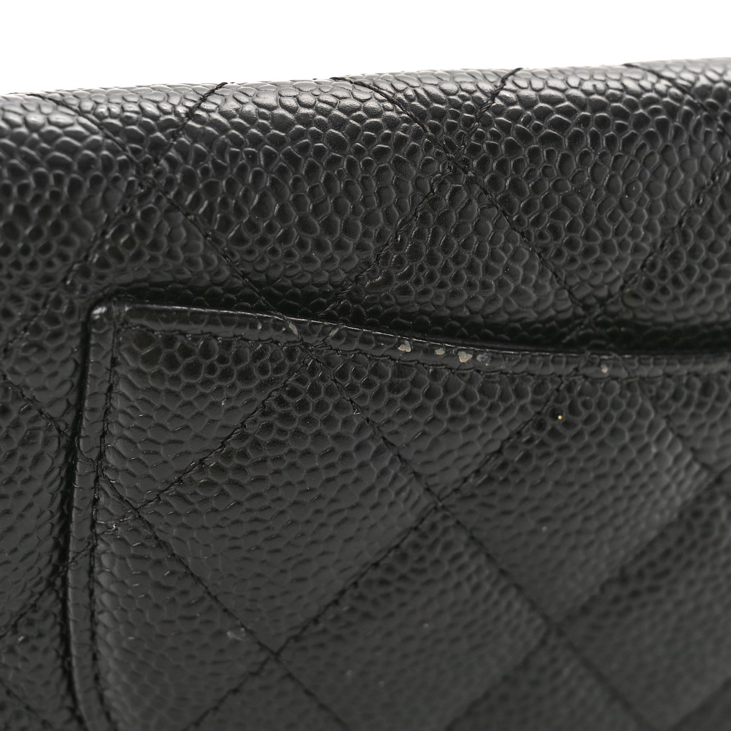 Caviar Quilted Yen Wallet Black