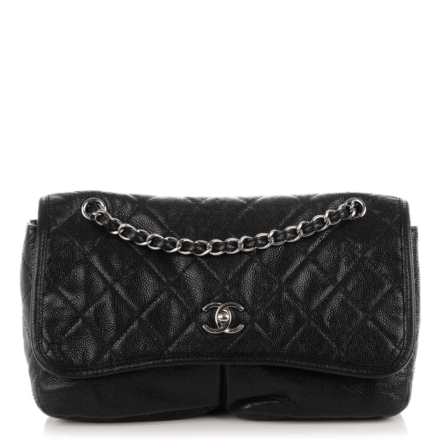 Chanel Grained Calfskin Medium Natural Beauty Flap Black 1 of 9