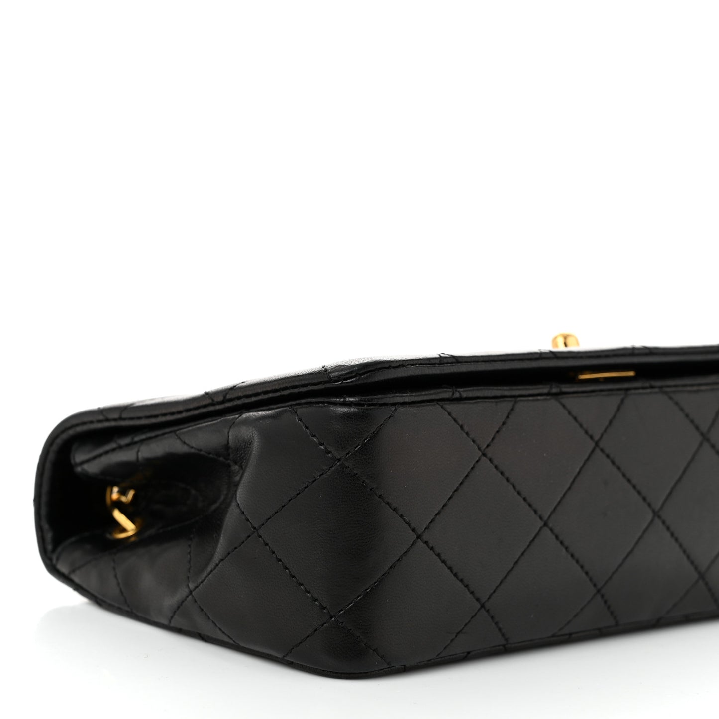 Lambskin Quilted Small Single Flap Black