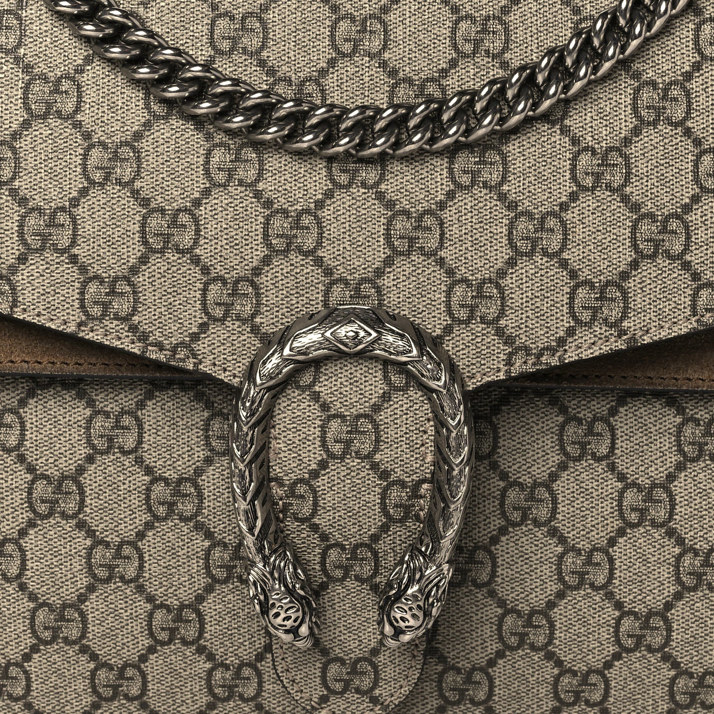 GG Supreme Monogram Medium Dionysus Shoulder Bag Taupe