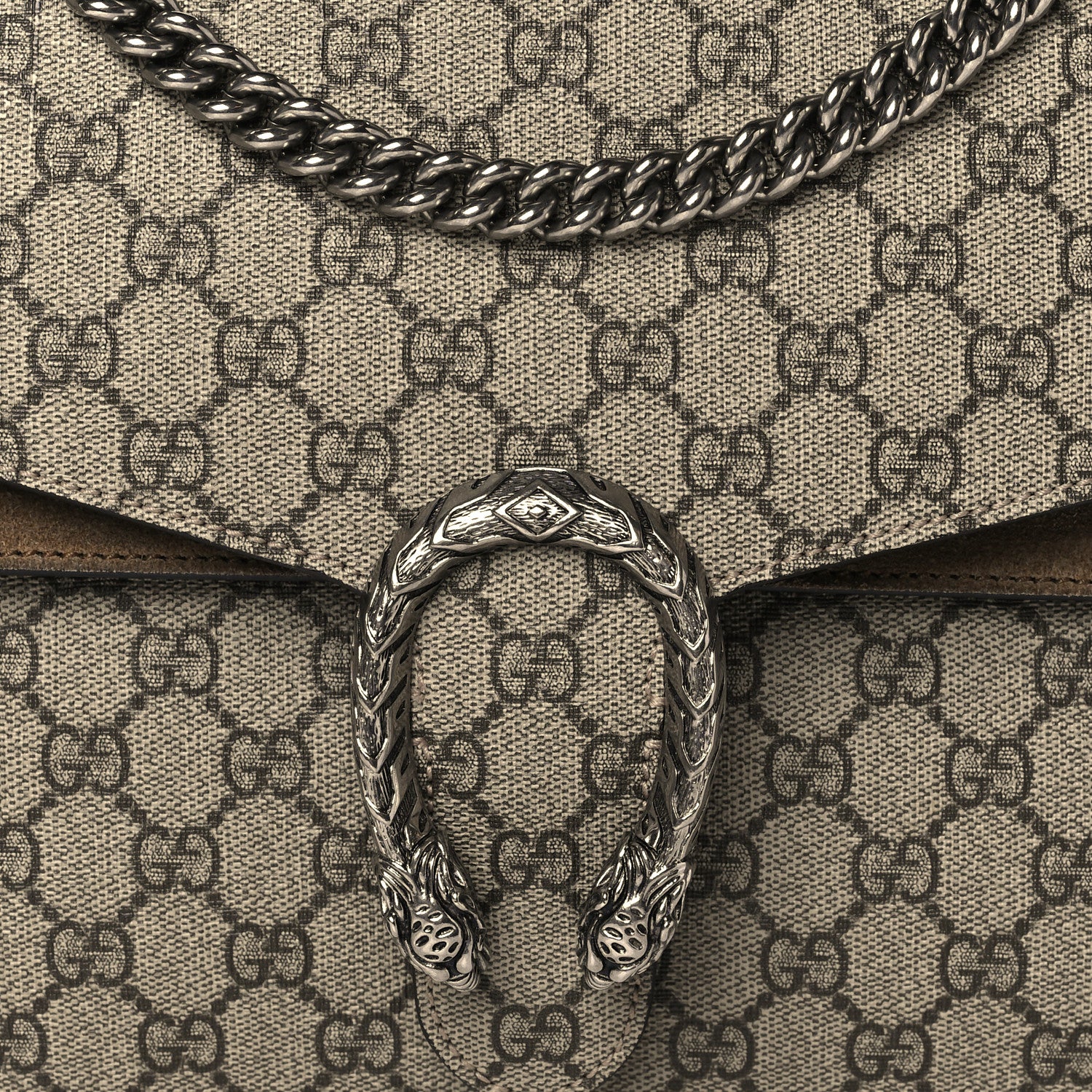 Gucci GG Supreme Monogram Medium Dionysus Shoulder Bag Taupe 9 of 11