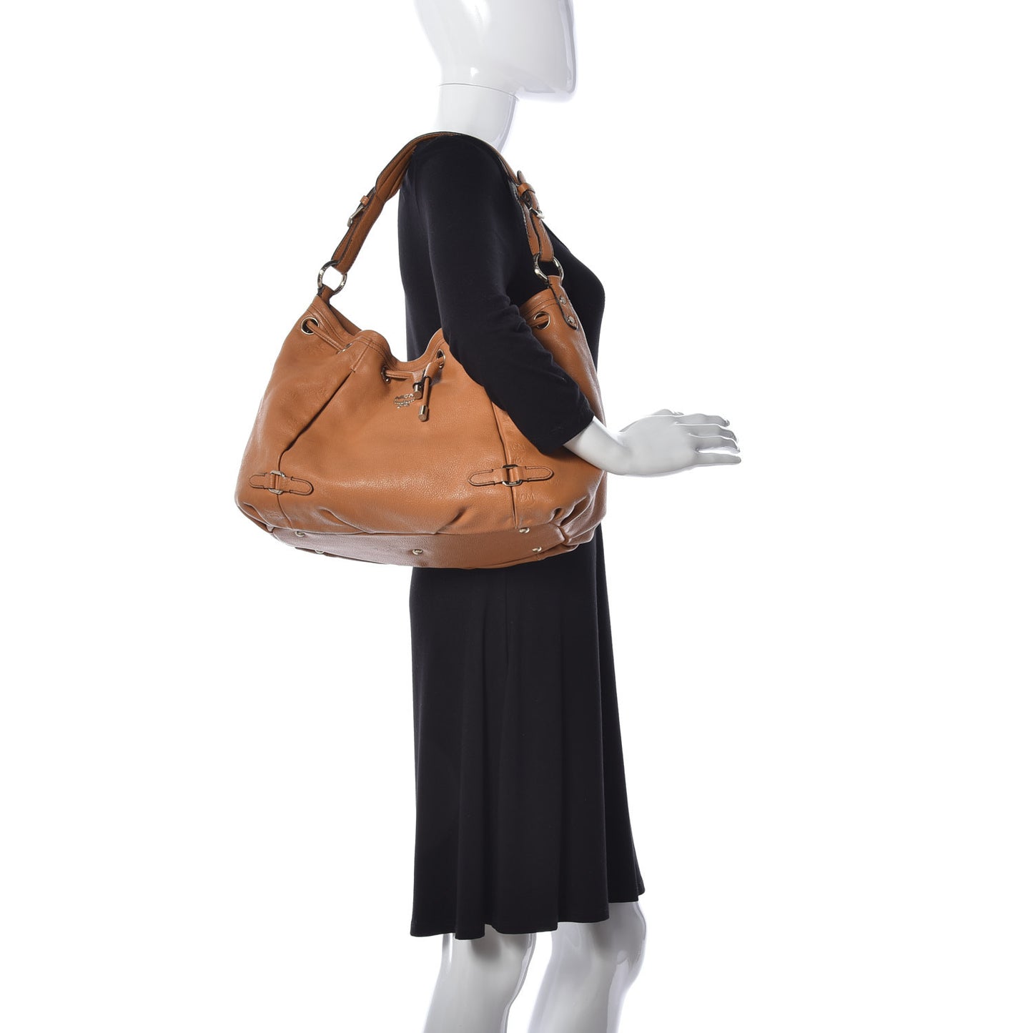 Calfskin Ottomar Drawstring Shoulder Bag Sandstone