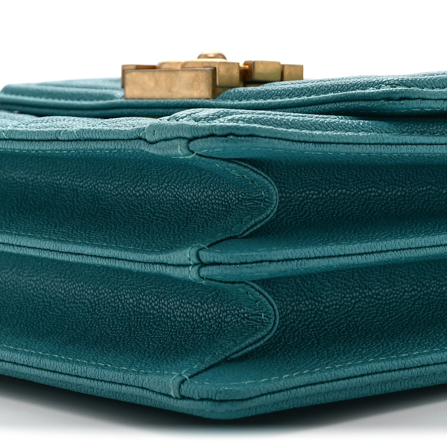 Caviar Quilted North South Boy Flap Turquoise
