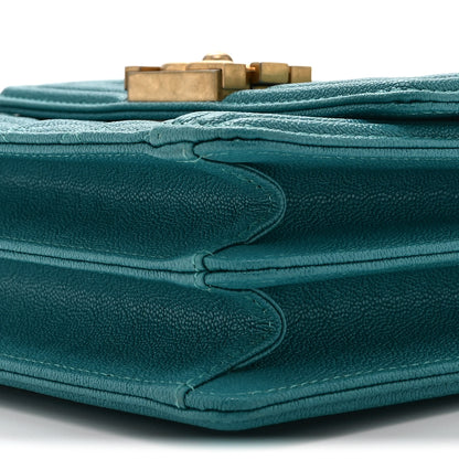 Chanel Caviar Quilted North South Boy Flap Turquoise 10 of 10