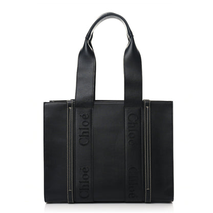 Chloe Calfskin Medium Woody Tote Black 1 of 16