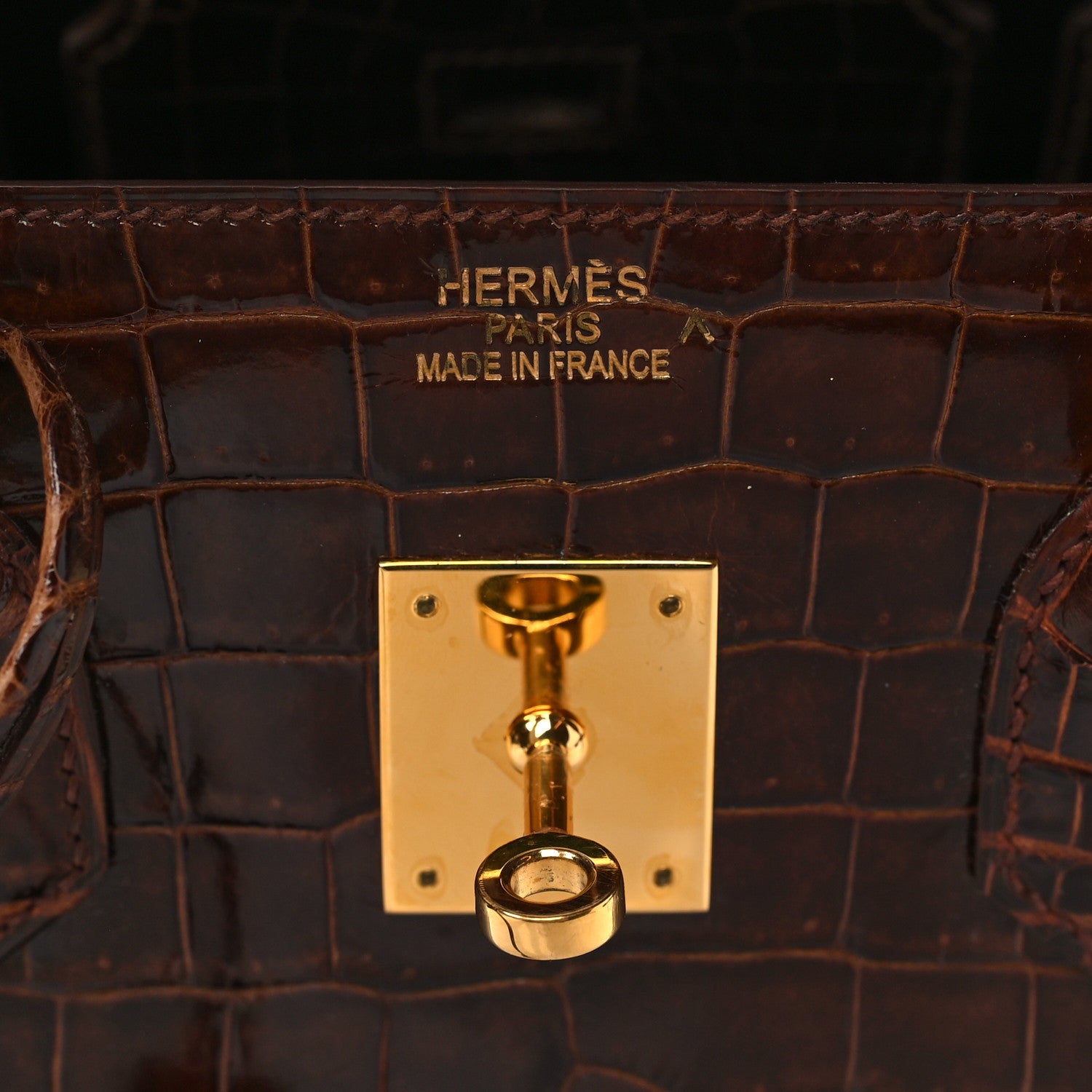 Hermes Shiny Porosus Crocodile Birkin 35 Miel 6 of 14