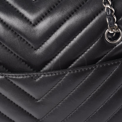 Chanel Lambskin Surpique Chevron Quilted Tote Black 14 of 14