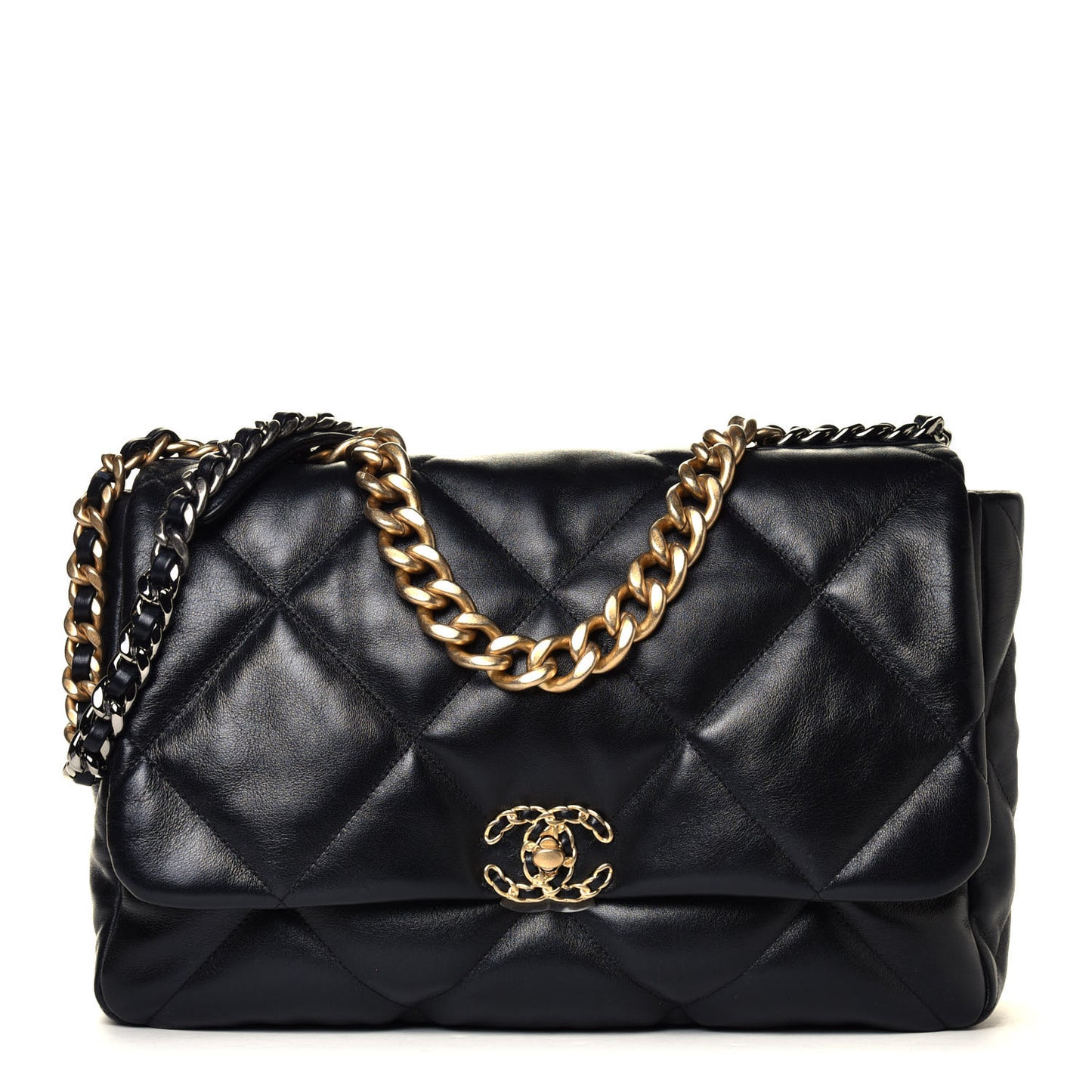Lambskin Quilted Maxi Chanel 19 Flap Black