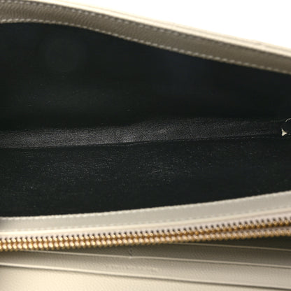 Saint Laurent Grain De Poudre Matelasse Chevron Monogram Chain Wallet Crema Soft 4 of 10