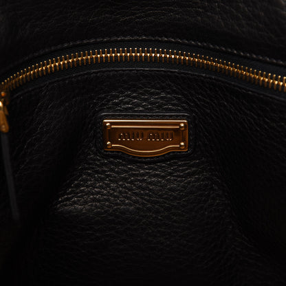 Miu Miu Cervo East-West Flap Satchel Black 8 of 9