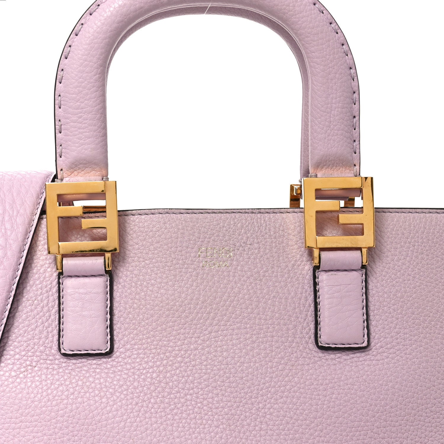 Fendi Cuoio Romano Selleria Small FF Tote Cipria 1861434