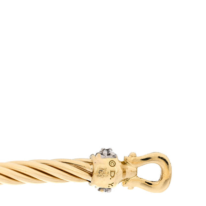 David Yurman 18K Yellow Gold Diamond 2.6mm Cable Collectibles Buckle Bracelet 3 of 4