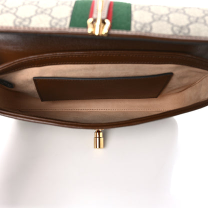 Gucci GG Supreme Monogram Azalea Calfskin Web Jackie 1961 Belt Bag 90 36 Beige Ebony Brown Sugar 5 of 8