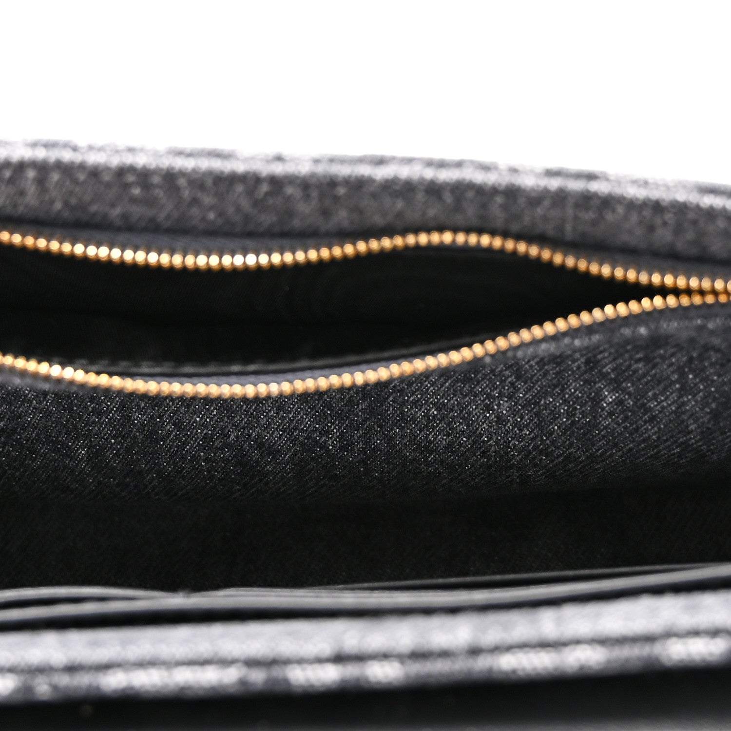 Christian Dior Oblique Denim Small Saddle Pouch with Chain Grey 5 of 10