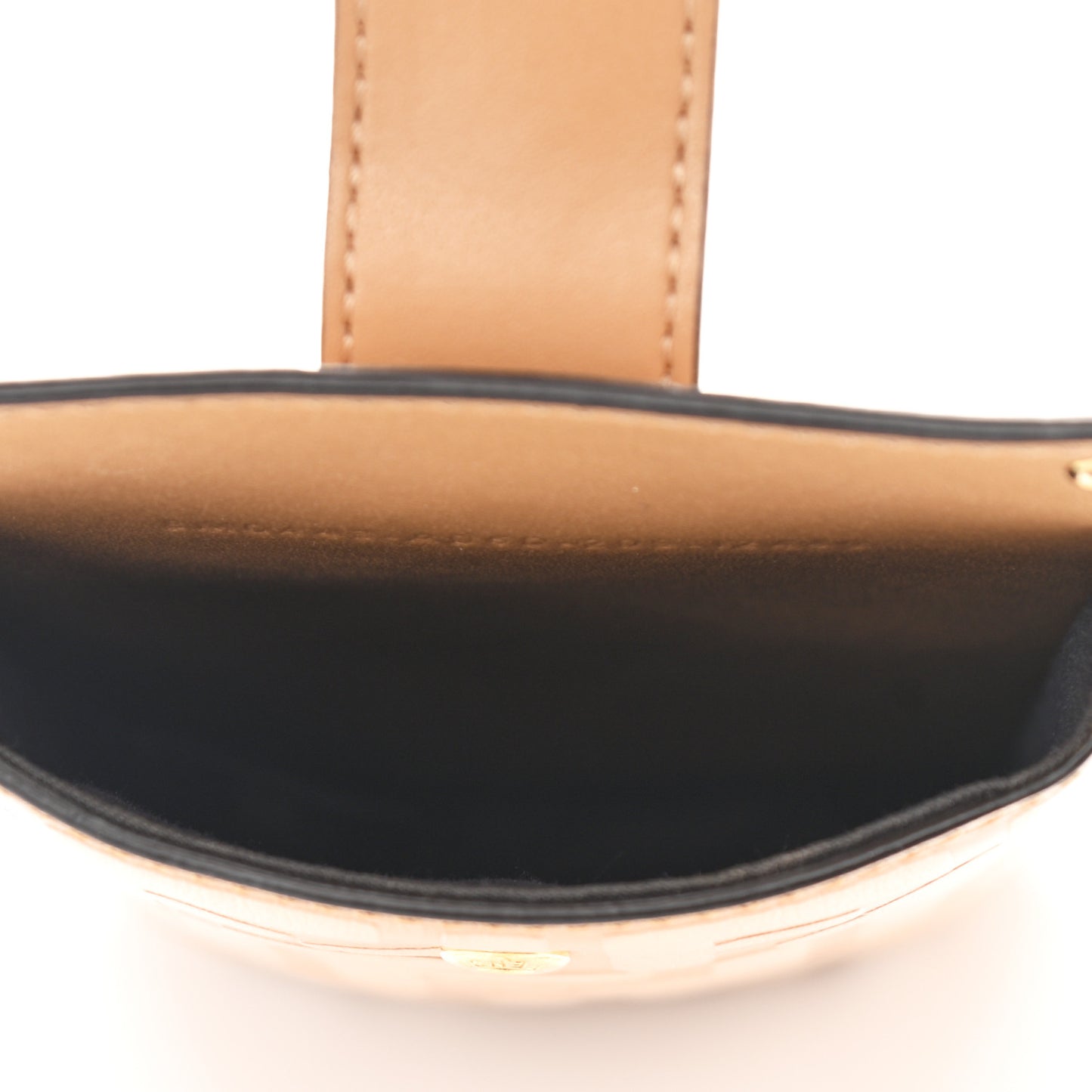 Vitello Termosport F is Fendi FF 1974 Embossed Phone Pouch Miele Scuro