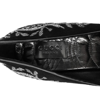 Gucci Suede Brocade Pumps 9 Black 8 of 9