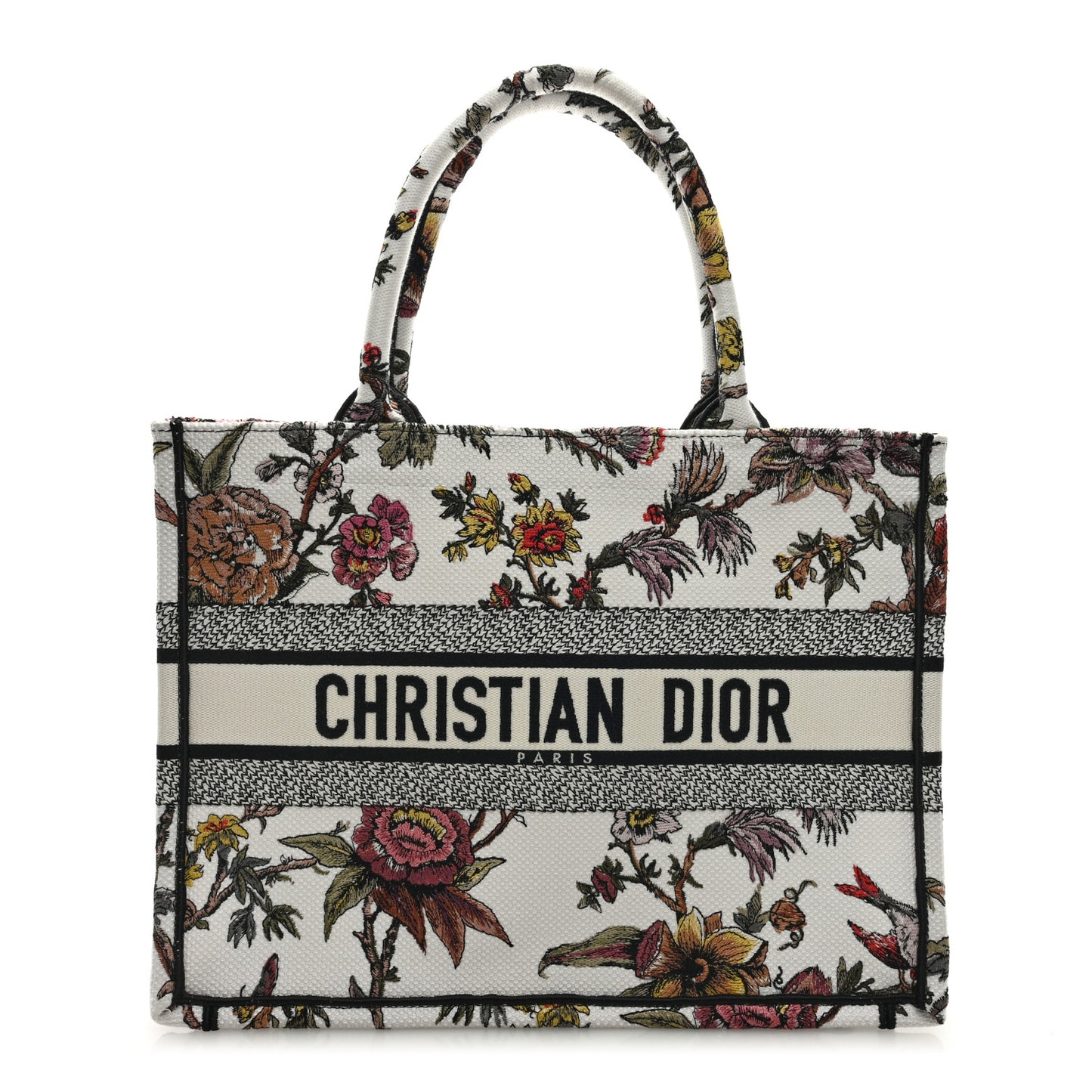 Canvas Jardin Botanique Embroidered Medium Book Tote Multicolor