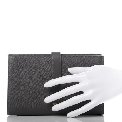 Celine Grained Calfskin Large Multifunction Strap Wallet Grey 2 of 10