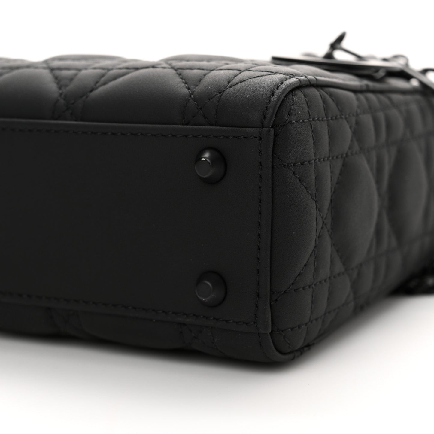 Ultra Matte Calfskin Cannage Mini Lady Dior Black