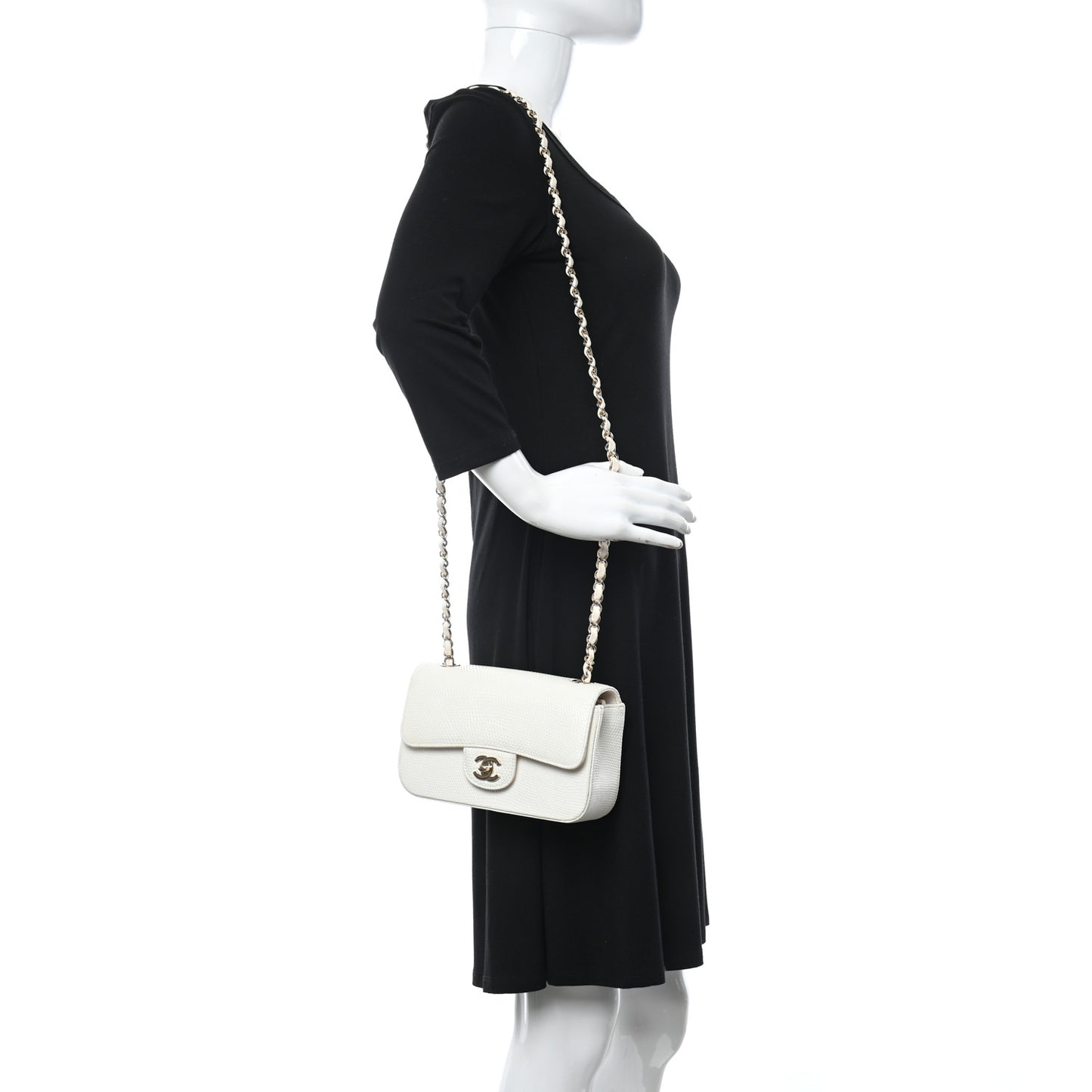 Lizard Mini Rectangular Flap White