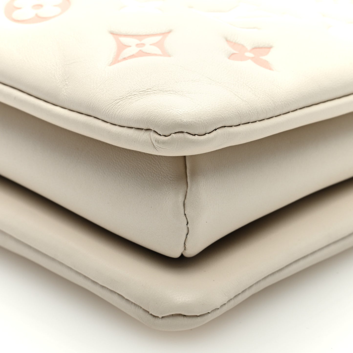 Lambskin Embossed Monogram Coussin PM Natural Creme