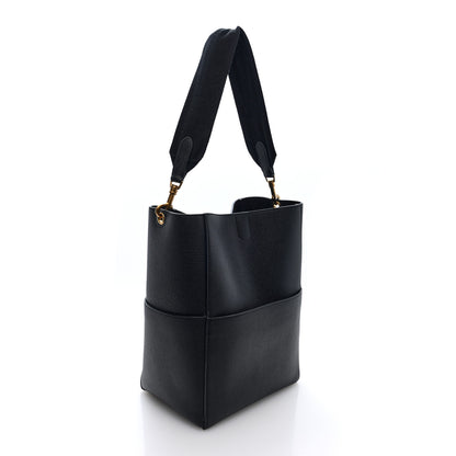Celine Soft Grained Calfskin Sangle Bucket Bag Black 3 of 9