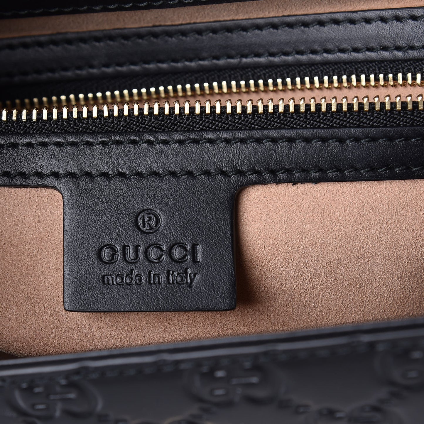 Guccissima Signature Small Padlock Top Handle Bag Black