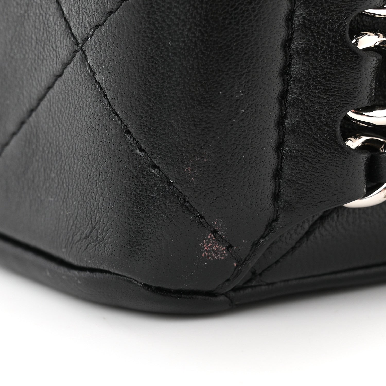 Chanel Lambskin Quilted Small Chain Rows Flap Black 11 of 11