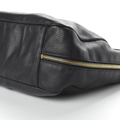 Prada Vitello Daino Side Zip Pocket Hobo Black 7 of 10