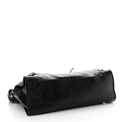Balenciaga Agneau Arena Silver Hardware Medium Le City Black 4 of 12