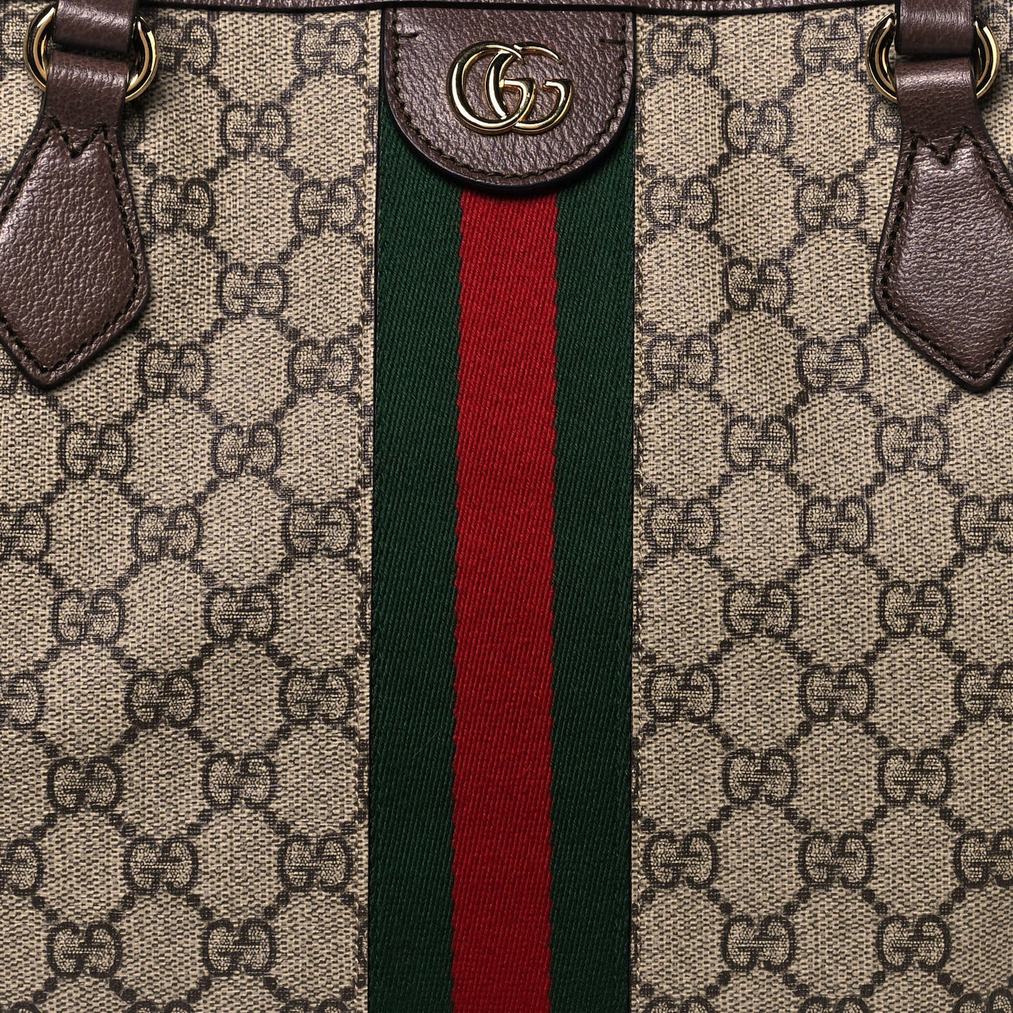 GG Supreme Monogram Medium Ophidia Shopping Tote Brown