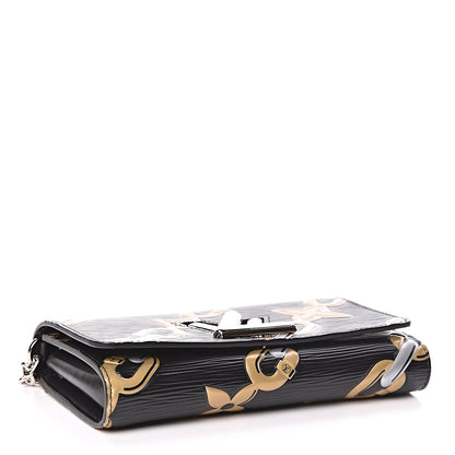Louis Vuitton Epi Chain Flower Print Twist Chain Wallet Black 4 of 10