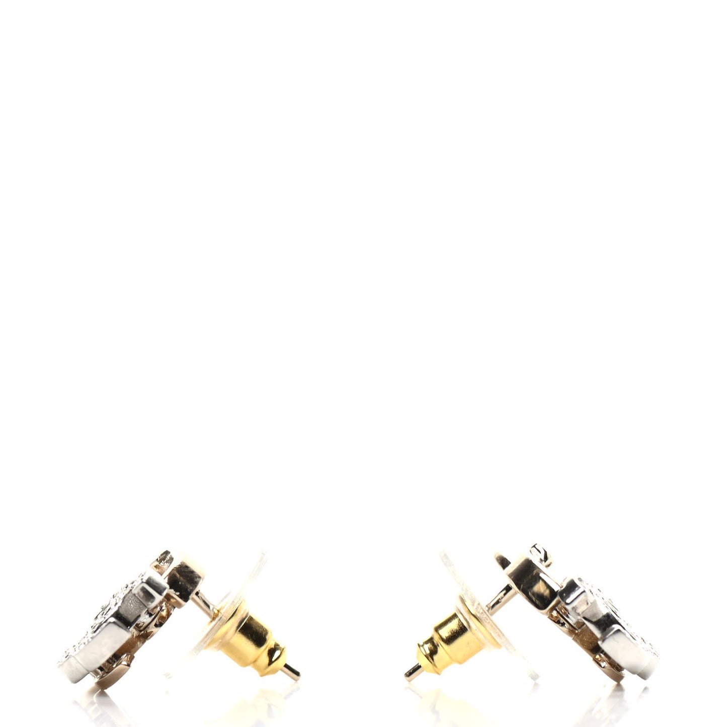 Crystal Double CC Earrings Gold Silver