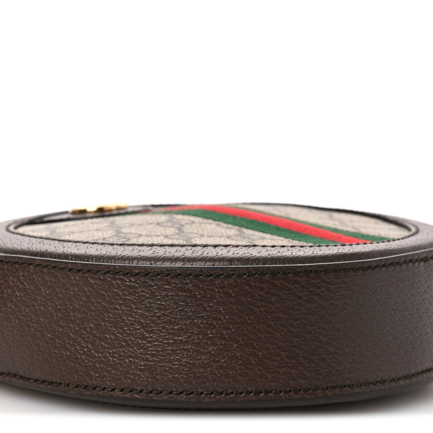 GG Supreme Monogram Web Mini Ophidia Round Shoulder Bag Brown