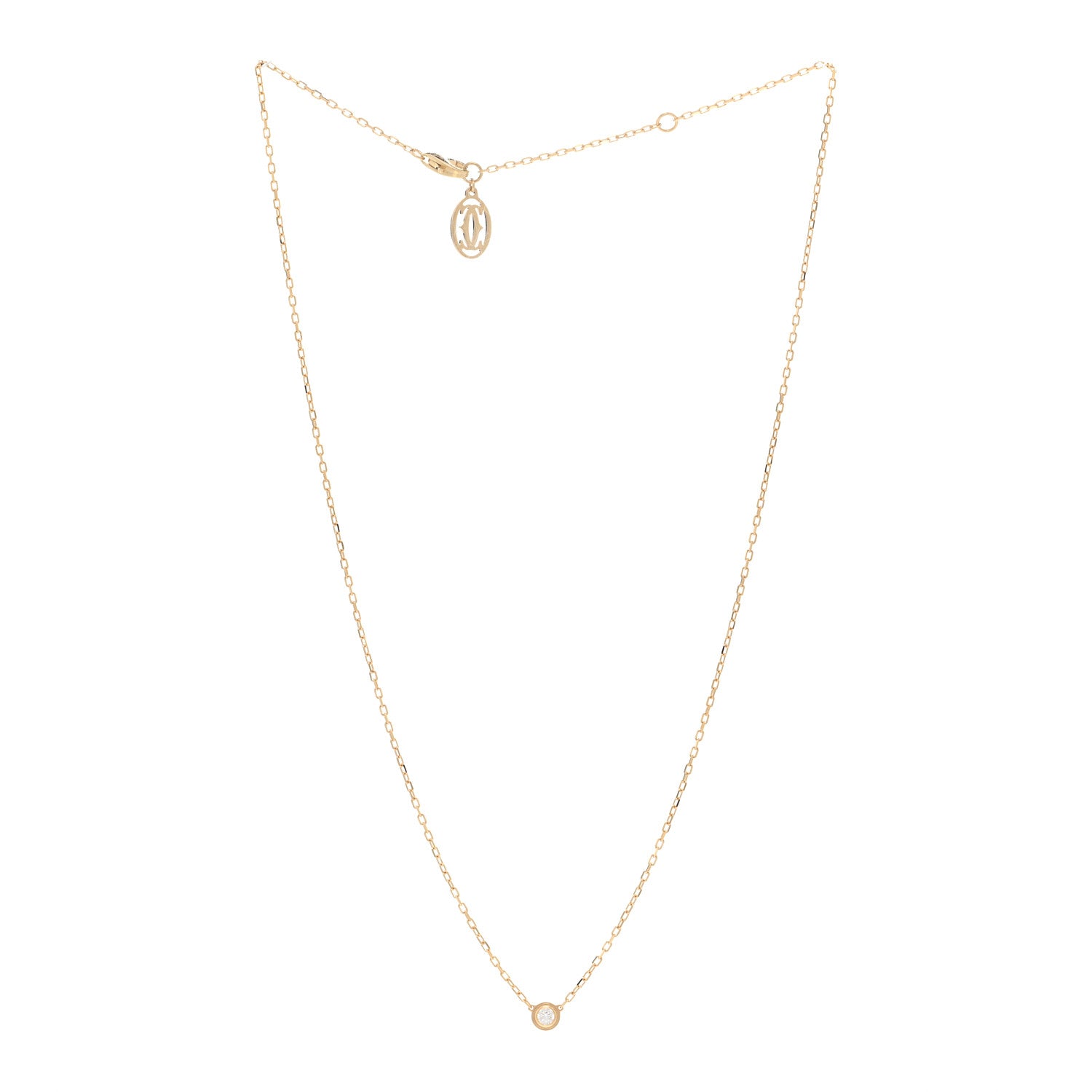 Cartier 18K Yellow Gold Diamond SM D'Amour Pendant Necklace 3 of 5