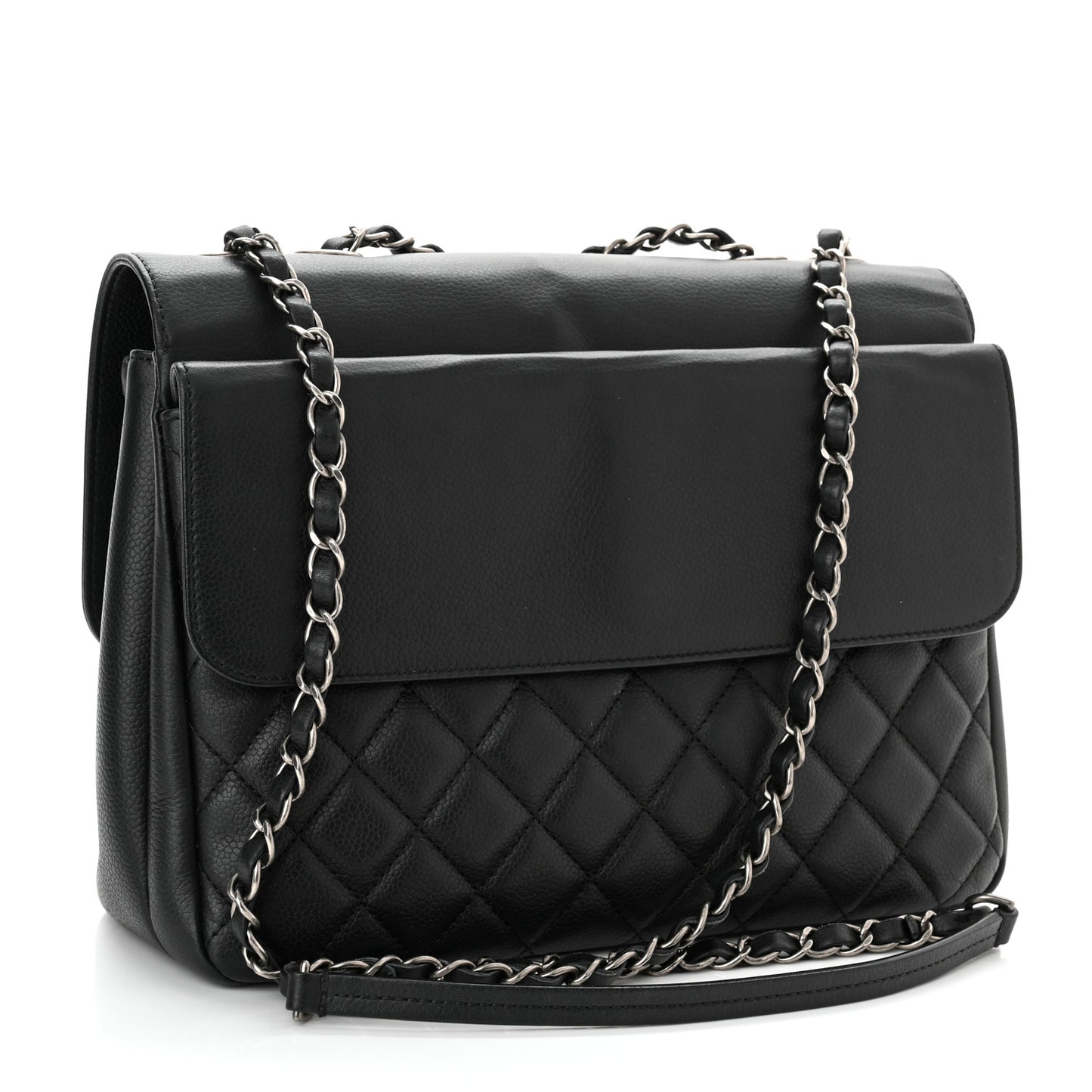 Caviar Quilted All About Flap Bag Black