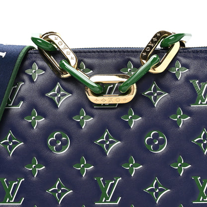 Louis Vuitton Lambskin Embossed Monogram Coussin PM Blue Green 7 of 9